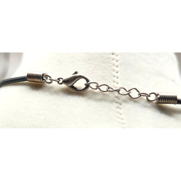 Shark Pendant Necklace With Black Cord & Adjustable Chain Closure - Picture 2 of 3